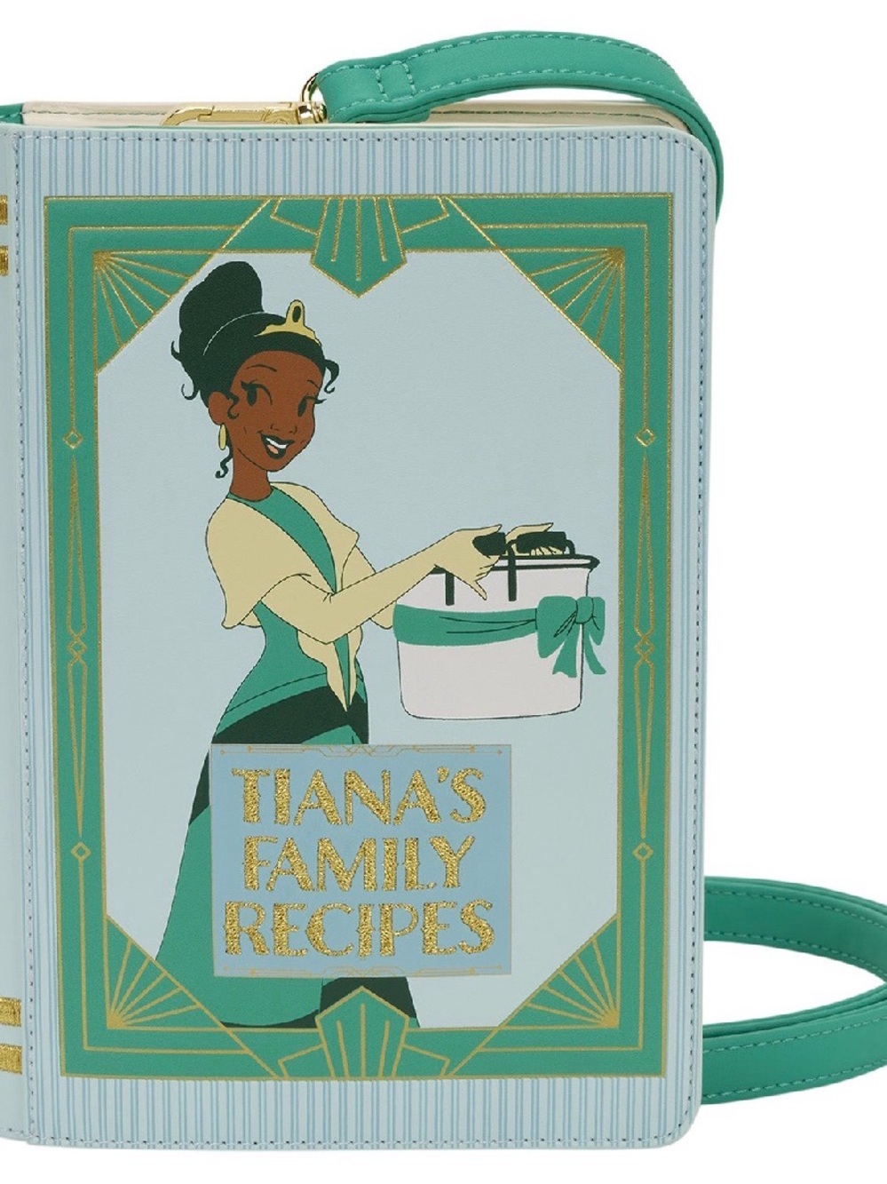 Loungefly Disney Princess and the Frog Princess Tiana Recipe Book Crossbody Bag